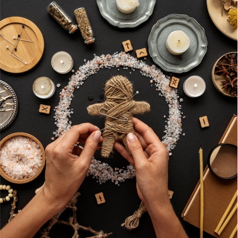 Poupée chamanisme artisanat bougie prière soin rune art-thérapie sara fée gagné charest